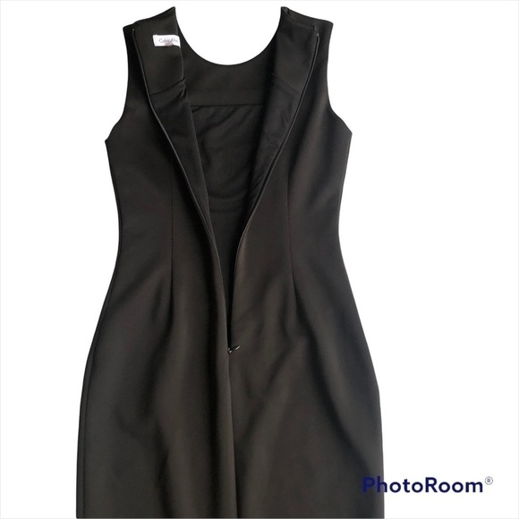 Calvin Klein black sleeveless dress with gold zipper over chest size 2 - Picture 7 of 10